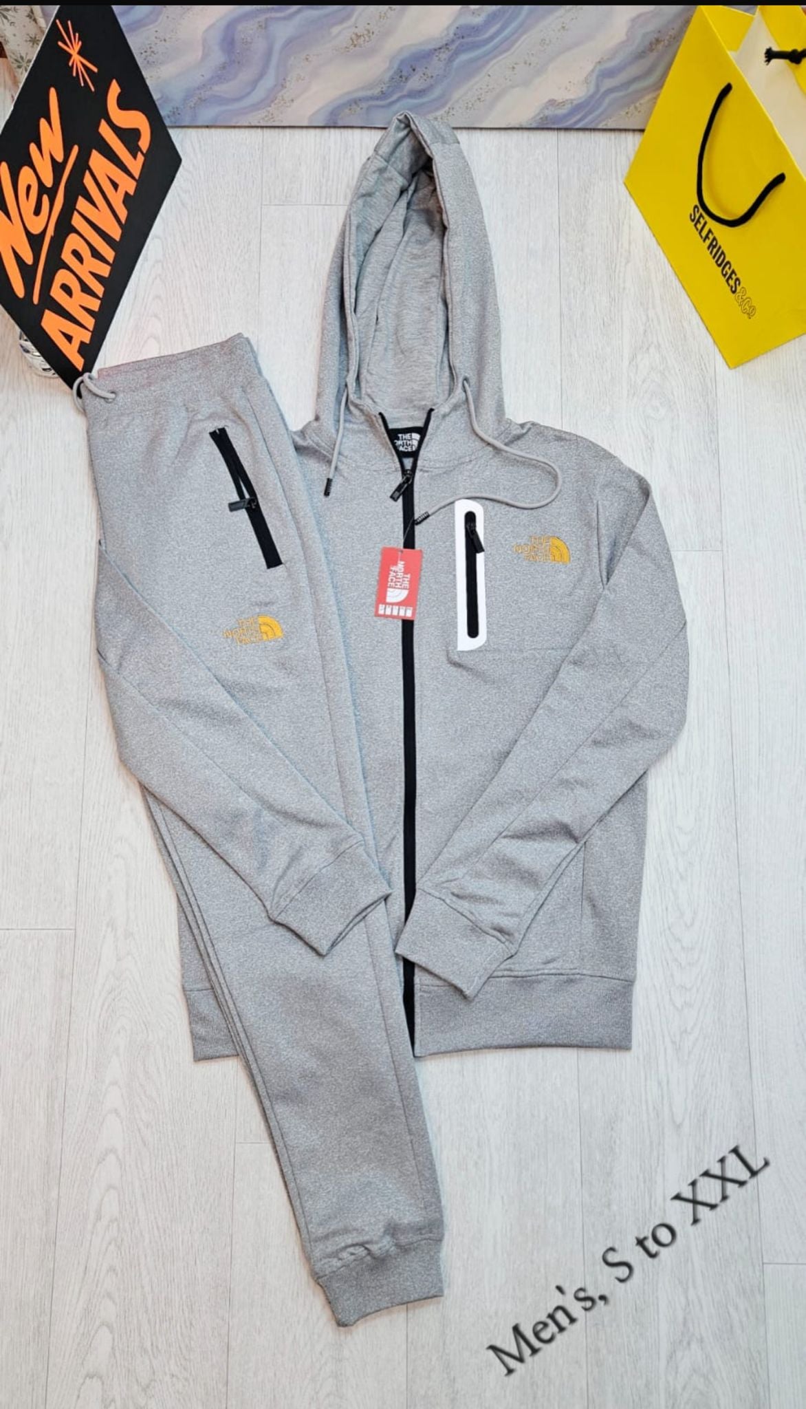 Men’s Full-Zip Hooded Tracksuit – Grey | Sizes S to XXL