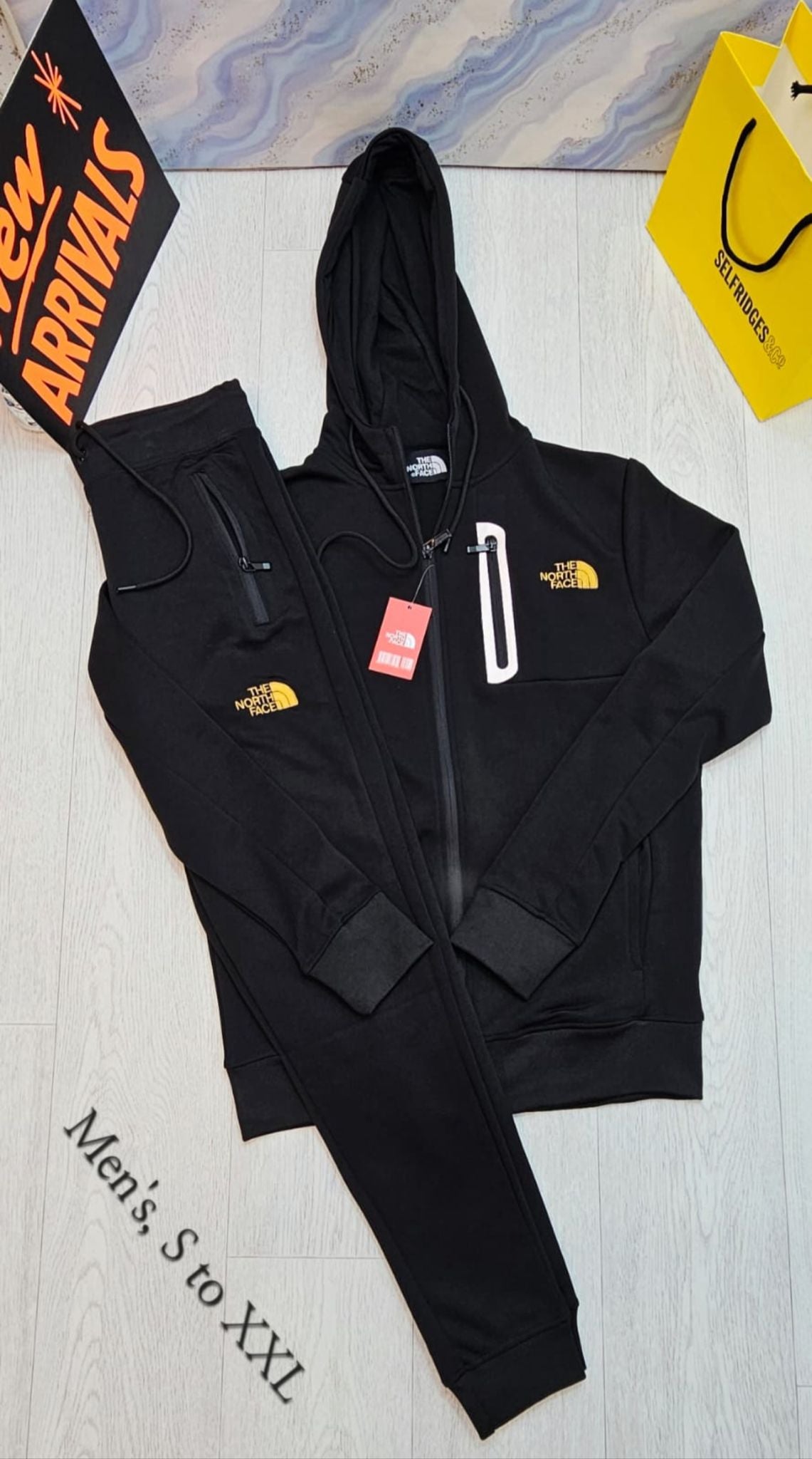 Men’s Black North Face Style Tracksuit | Hoodie & Joggers Set (S to XXL)